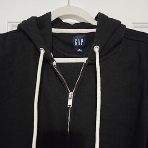 GAP Black Full Zip Hoodie Sweatshirt Hooded Jacket Size M